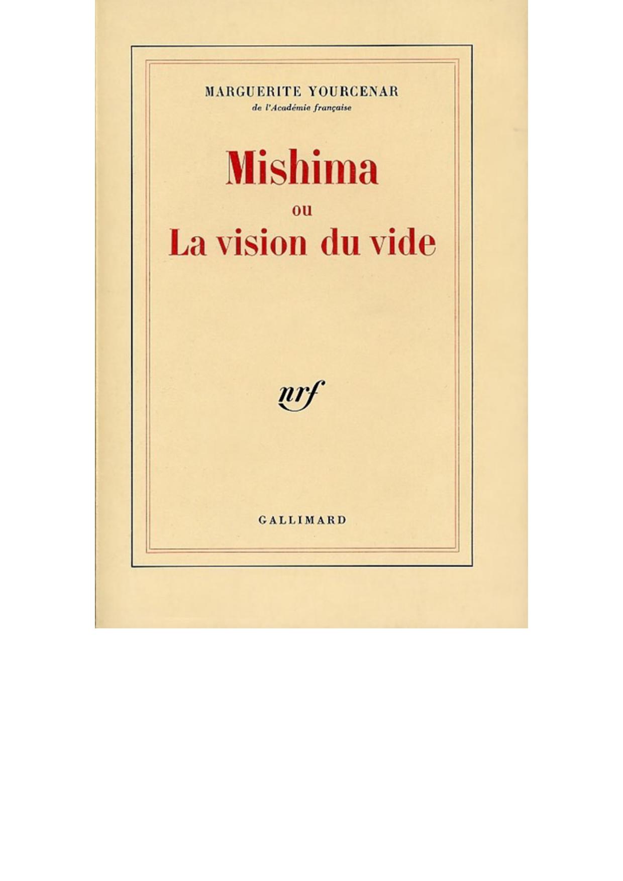 Mishima ou la vision du vide