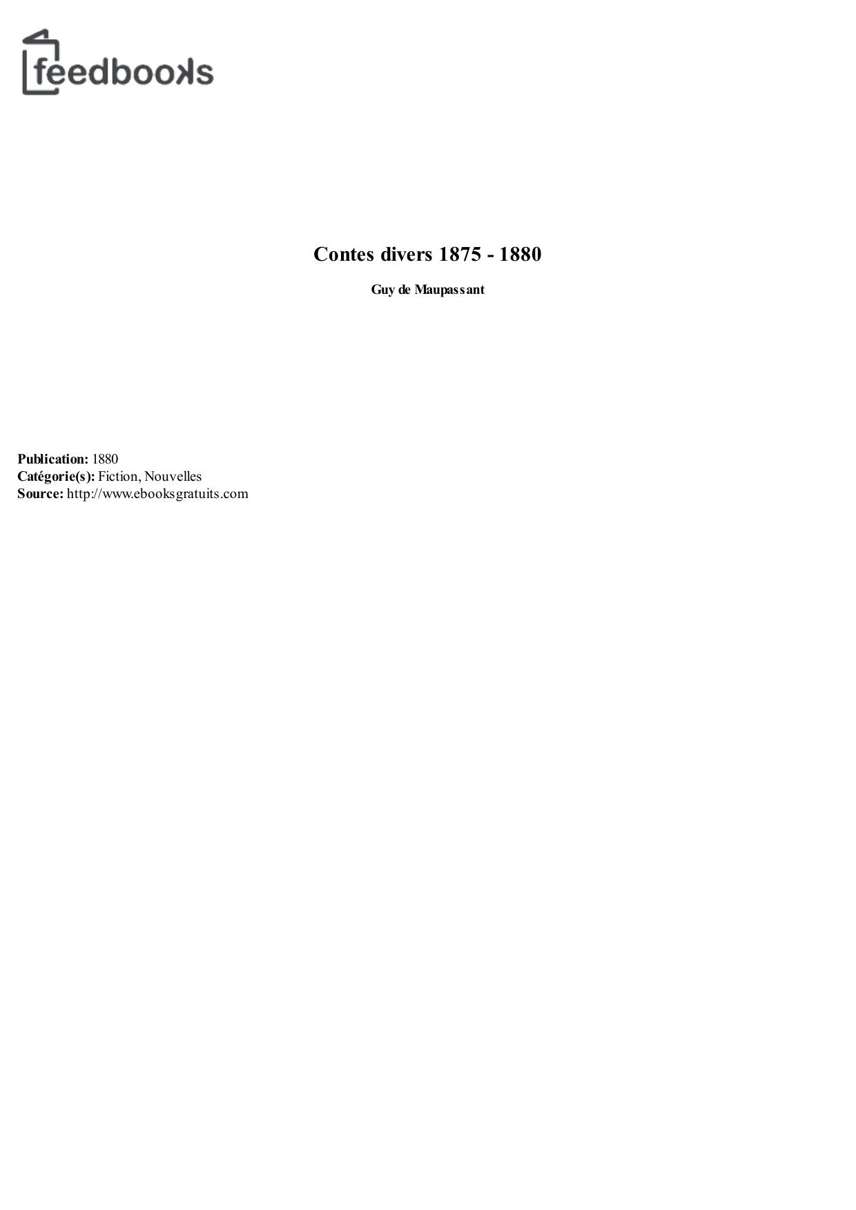 Contes divers 1875 - 1880