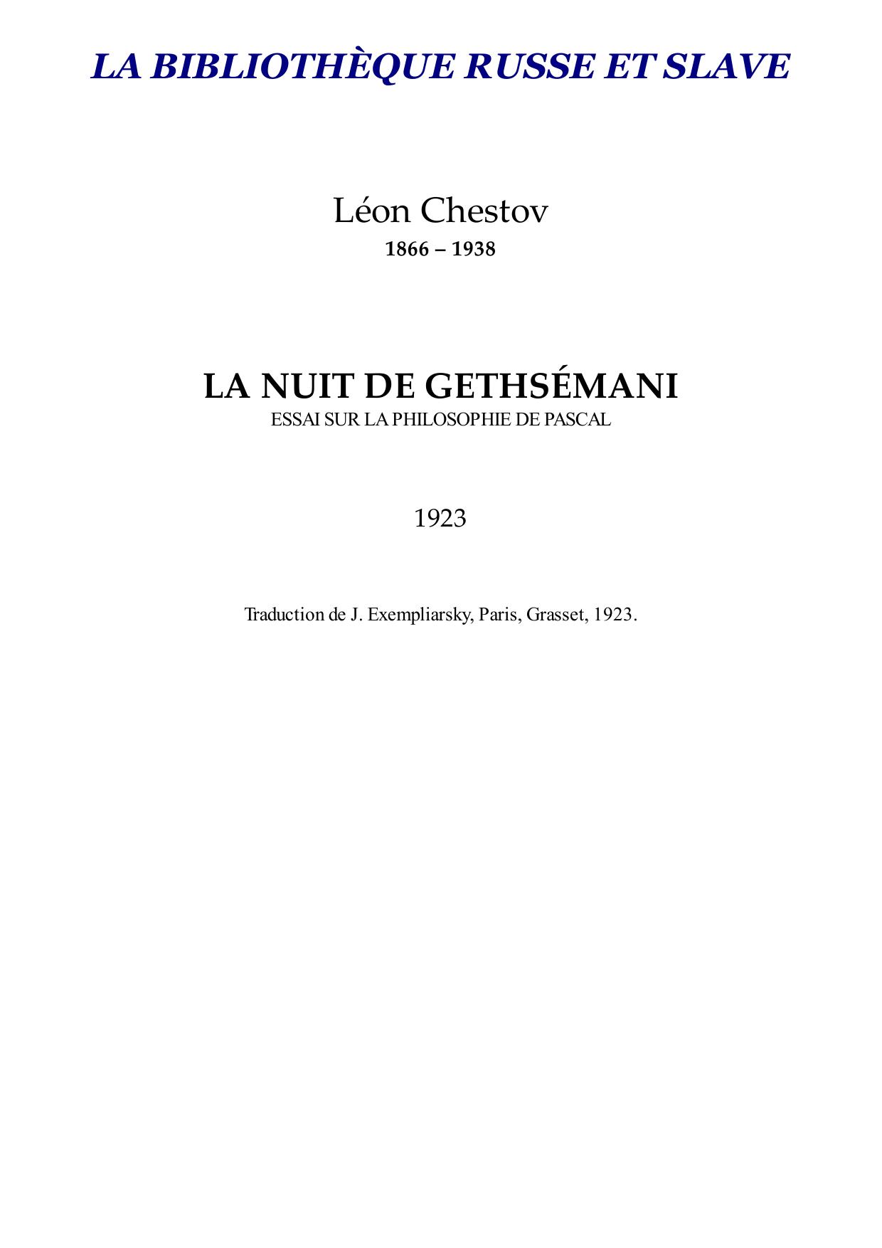 La Nuit de Gethsémani