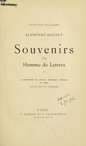 Souvenirs d'un homme de lettres